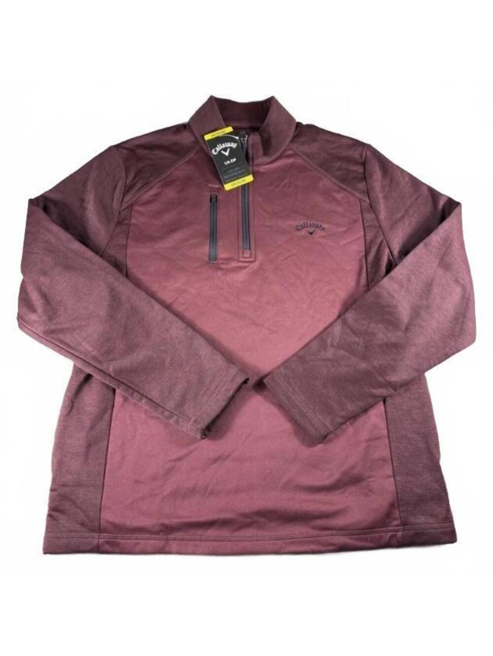 Callaway Pullover Mens Medium Maroon 1/4 Zip Long Sleeve Golf Top CGKFD0N3